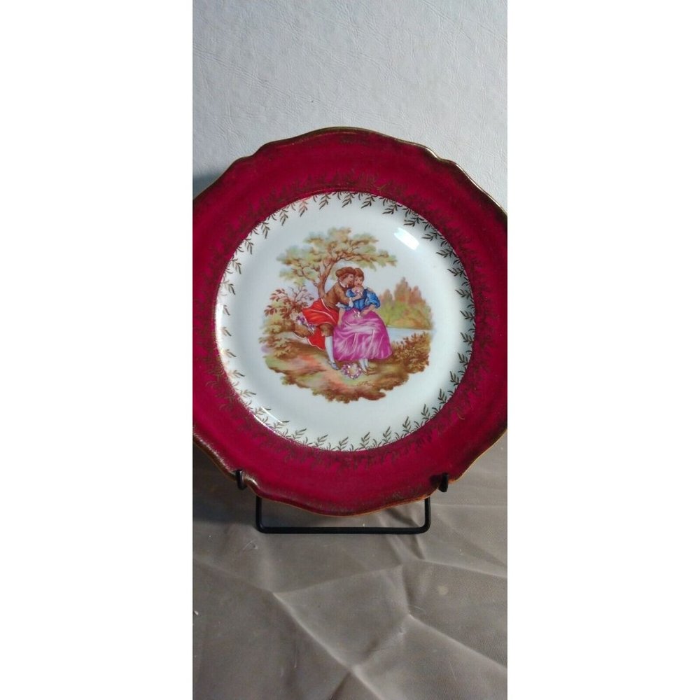 Limoges Edite Par Gout De Ville French Mini Plate, Romantic Scene